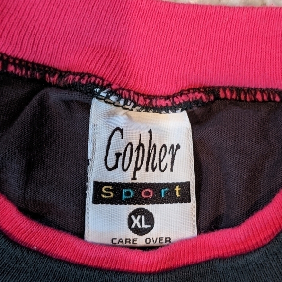 GOPHER Sport Vintage 90s Cape Cod Contrasting Lining 100% Cotton T Shirt XL - Picture 4 of 5